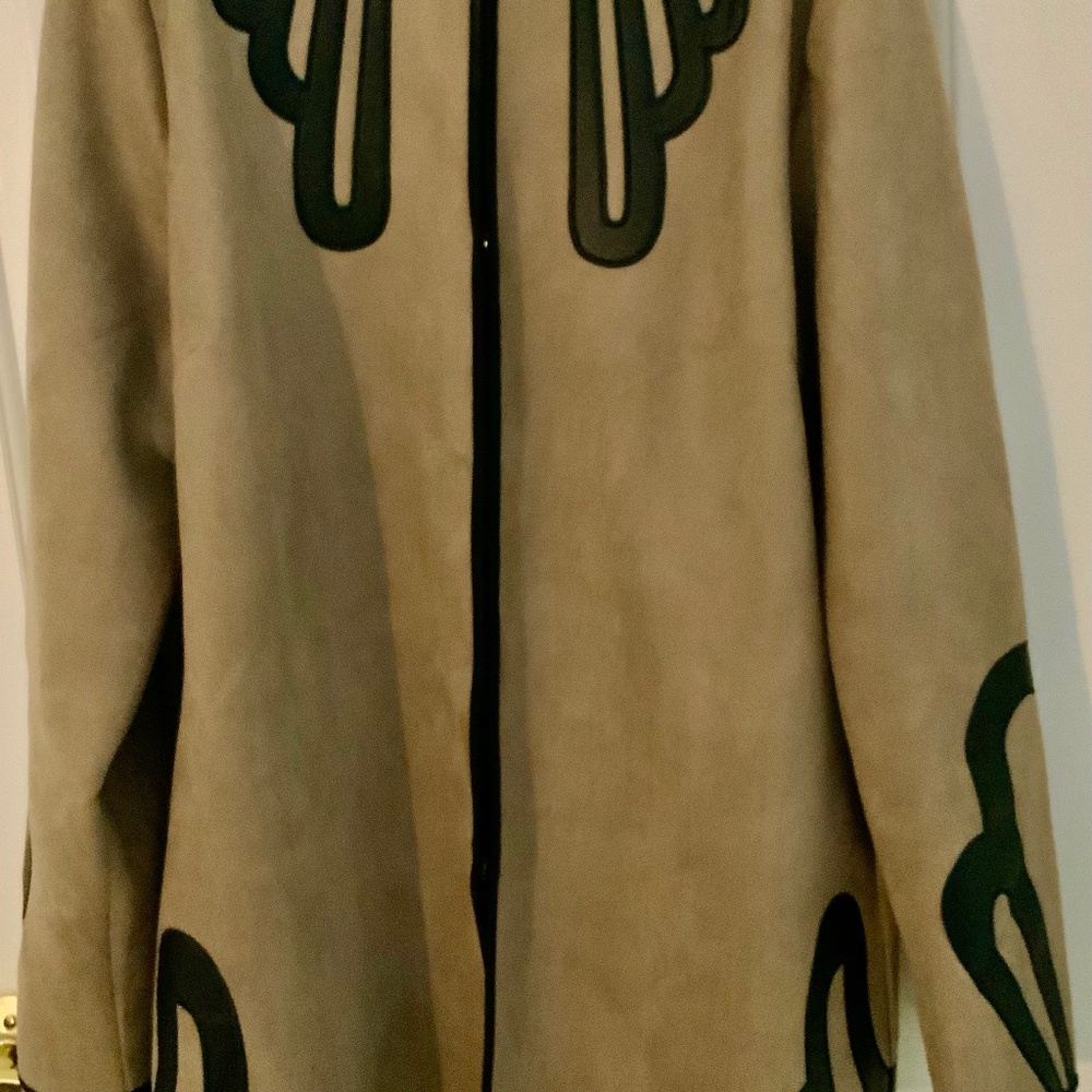 3/4 length faux suede jacket